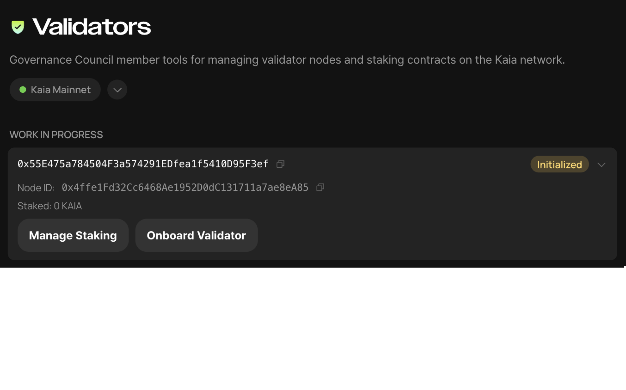 Home after initialization