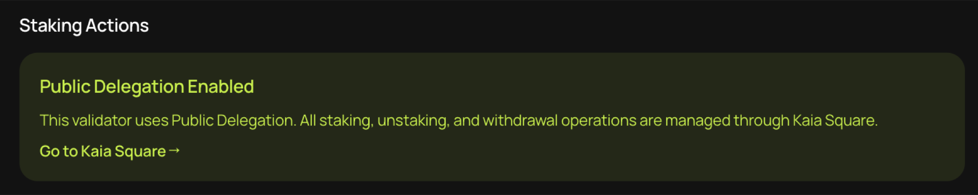 Stake / Unstake / Pending Withdrawals